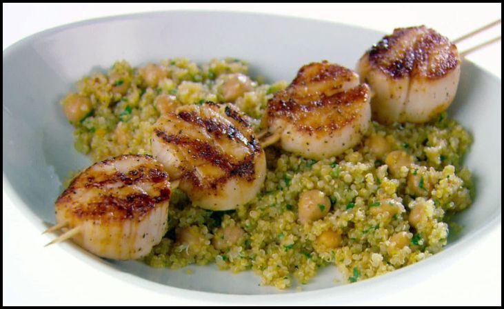 Grilled Scallops with Orange-Scented Quinoa