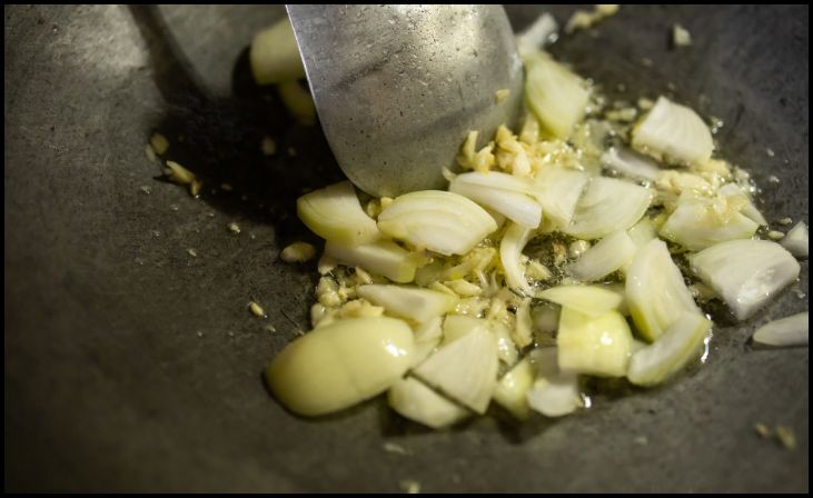 Sautéing the Onions